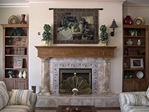 Marbleized fireplace