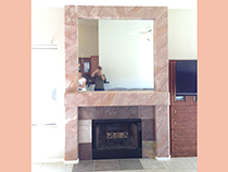 Marbleized fireplace