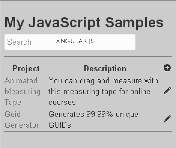 my javascript projects